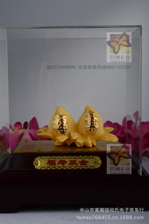 黃金千足金壽桃F016 高端家居飾品的尊貴之選